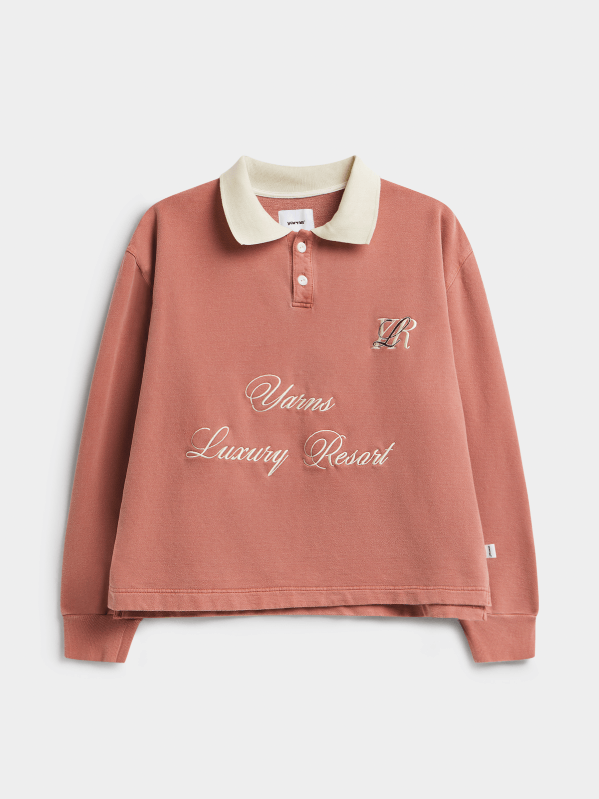 YARNS Luxury Resort Polo Fleece Pull Over - Peach/Cream