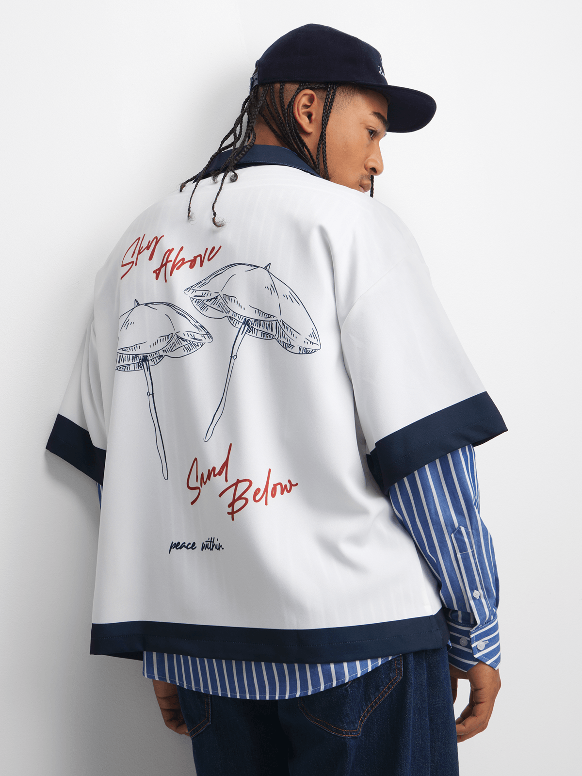 YARNS Luxury Resort Short Sleeve Shirt - Navy/White