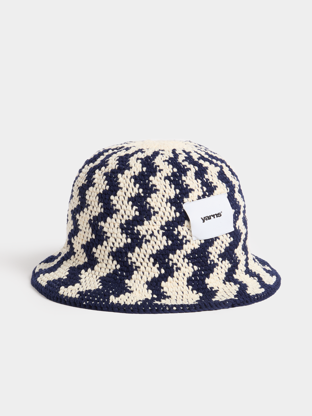 YARNS Luxury Resort Crochet Hat - Cream/Navy