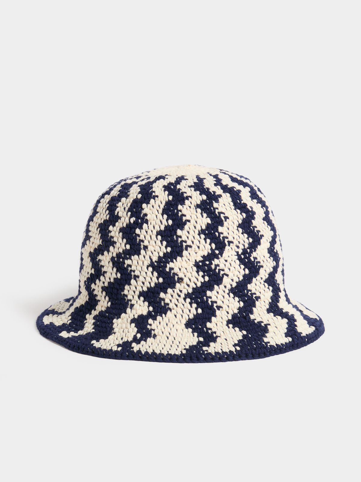 YARNS Luxury Resort Crochet Hat - Cream/Navy