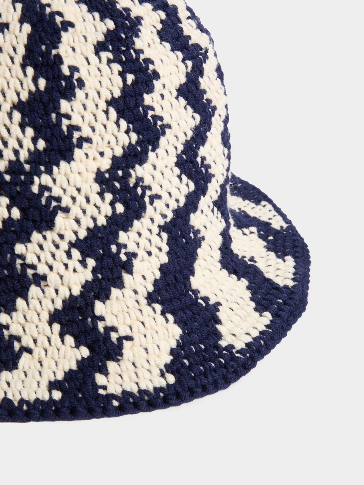 YARNS Luxury Resort Crochet Hat - Cream/Navy